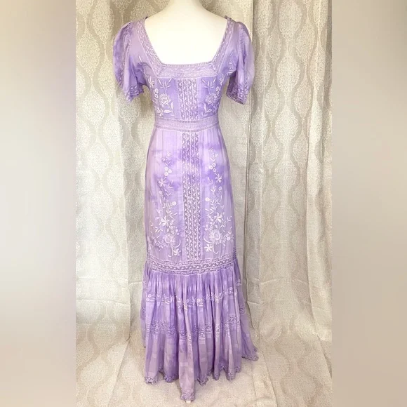 LoveShackFancy Ryan Maxi Dress In Lavender Size 4 - Picture 4 of 13